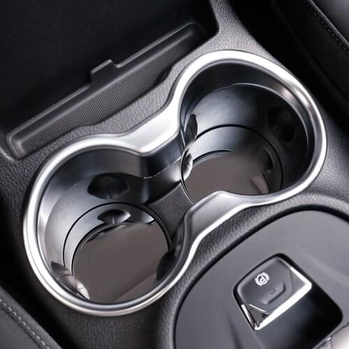 Front Water Cup Holder Cover For Jeep Cherokee KL 2014 2015 2016 2017 2018 2019 2020 Matte Chrome Moulding