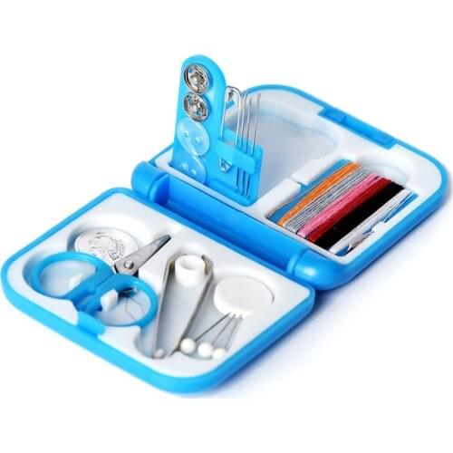 Portable Sewing Tool Kit Full Set Color Thread Needles Scissor Tweezers Needle Kit Mini Travel Quilting Thread With Storage Box
