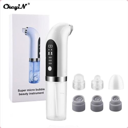 CkeyiN Small Bubble Blackhead Remover Pore Vacuum Cleaner Water Circulation Blue Light Acne Suction Pimple Extractor Beauty 50