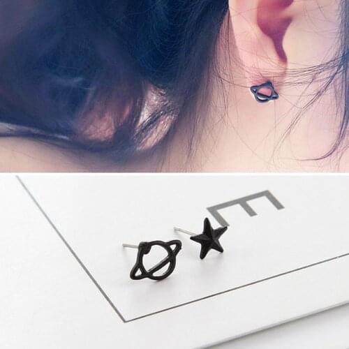Star Saturn Planet Shape Ear Studs Earrings Unisex Cute Piercing Earings Fashion Jewelry For Women