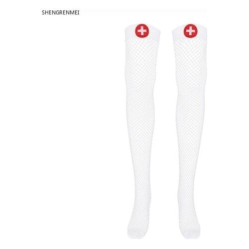 SHENGRENMEI Male Nurse Stockings Porno Exotic White Stocking for Mens Gay Sexy Lingerie Mens Cosplay Stockings Sexy Clothing
