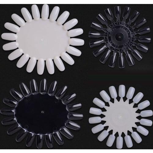 5PCS/lot Fake Nail Art Display Chart Clear/Natural False Nail TIps Sticks Color Card Acrylic Gel Polish Practice Palette Wheel
