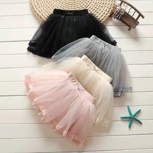 Girls' Skirts 2021 New Summer Childrens Net Yarn Princess Short Skirts Baby Girl Fluffy Skirts Fashion Toddler Solid Skirt 2-7Y