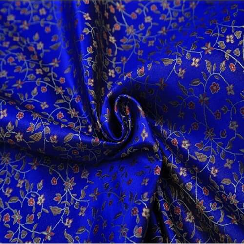 Deep blue yard dyed jacquard tapestry satin 3D jacquard brocade fabric for dress cushion cover curtain table cloth patchwork