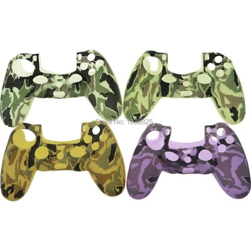 10pcs/lot Camouflage Silicone Gel Rubber Soft sleeve Skin Grip Cover Case For Playstation 4 PS4 Pro PS4 Slim Gamepad Protect