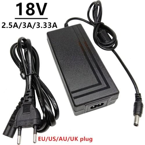 18V2.5A 18V3A 18V3.33A Transformer 18 volt universal 18V power adapter supply 18V AC DC ac/dc adaptor EU US UK AU plug 5.5x2.5mm