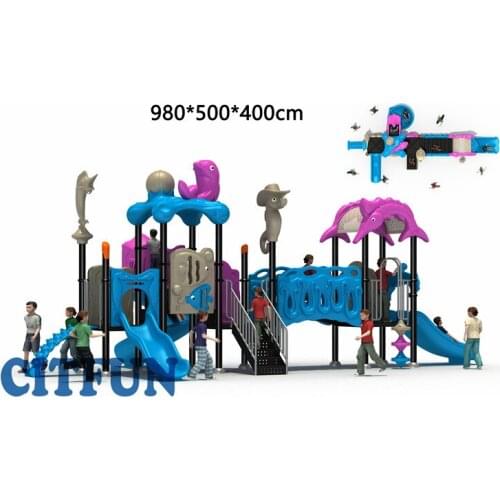 2019 Popular Childrens outdoor play set slides and climbs OPB19-049A