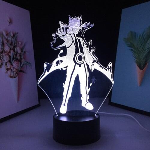 Back Knife Man Reaching Out 3D LED Lamp Anime Figure Acrylic Light Guide Plate Black Base for Children Festival Birthday Gifts