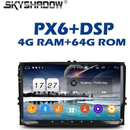 PX6 Car DVD Player DSP IPS Android 10.0 4GB + 64GB GPS Map RDS Radio wifi Bluetooth 5.0 steering wheel for Volkswagen Universal
