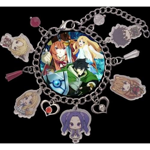 Hot Novel Acrylic Charm The Rising Of The Shield Hero Anime Chain Bracelet For Women Men Heart Bead Cute Lovers Birthday Gift
