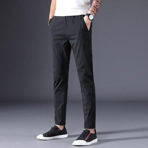 2021 New Spring Summer Mens Lace Casual Pants Stretch Solid Color Men Trousers Brands Clothes Big Size 28-38