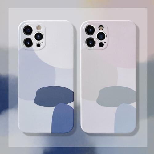 Art Retro Abstract Geometry Phone Case For iPhone 12 Pro XS Max XR X 7 8 Plus SE 2020 Anti-fall Soft TPU Protection Cover