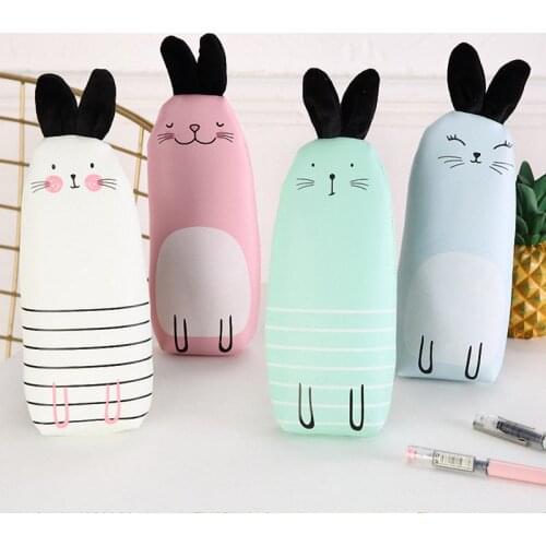 Kawaii Cartoon cute cute rabbit pencil case Office Student Pencil Cases Kalem Kutusu School Supplies Pen Box Astuccio Scuola