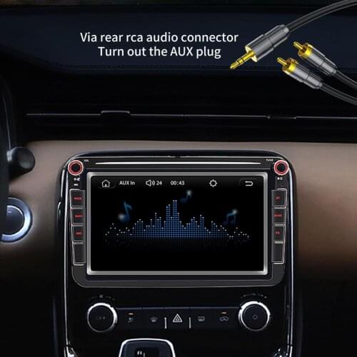 For Volkswagen 8-inch Wireless HUD Touch Screen 2 DIN For Apple CarPlay Android Aux Bluetooth MP5 Stereo Player Car FM/AM Radio