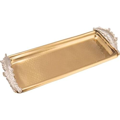 DOLBOVI Porio Gold Silver Leaf Rectangle tray 58x18x5 tray поднос plateau de service