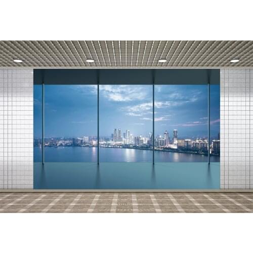 Lyavshi Night Scenery City Building Seaside Interior Room French Window Photozone Photophone Photographic Backdrops Background