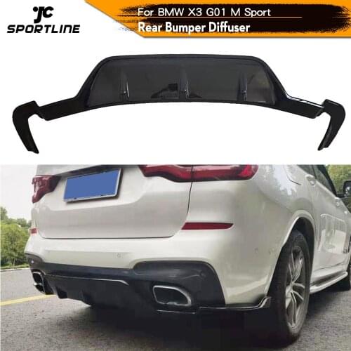 X3 Carbon Fiber Look Glossy Black Painted Car Rear Bumper Diffuser Spoiler for BMW X3 G01 M Sport 2018 - 2020 Rear Bumper Lip