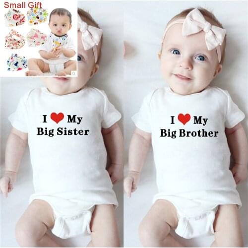 Newborn Romper Big Sister Brother baby clothes boy 12 18 month girl clothing primera puesta bebe recien nacido toddler