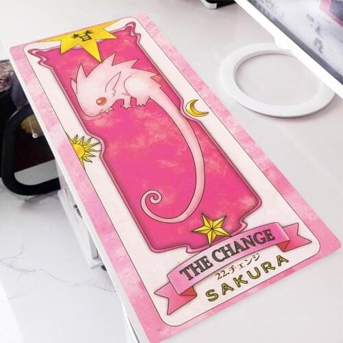 Anime mouse pad Cardcaptor Sakura Tarot Gamer Mousepad cute Desk Mat Large Gaming Mouse mat Locking Edge keyboard Desk pads