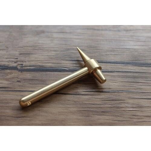 Brass Hand Lathe Production Small Hammer EDC Key Ring Pendant Zipper Head EDC Multi Tools