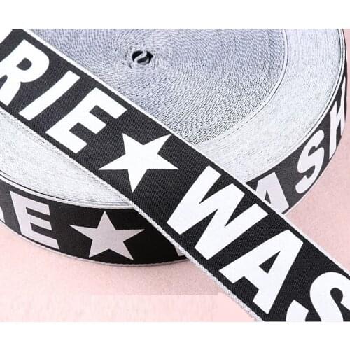 2M 4cm Black White Letter Star printed Grosgrain Ribbon Trim Handmade Sewing Accessories DIY Craft Supplies christmas ribbon