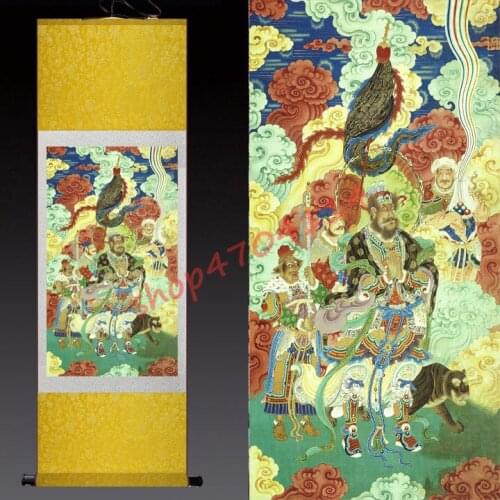 Marshal 36 silk scrolls hanging pictures, exquisite crafts, decorations, collections