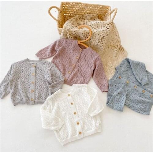 Soft Breathable Boys Coat Sweater Spring Fall Thin Knitt Long Sleeve Kids Jackets for Toddler Girls Clothing Children Cardigans