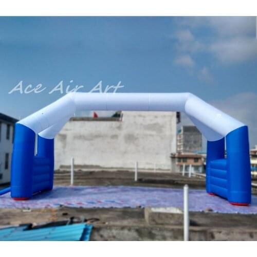 Customize 26ft white and blue inflatable archway with 4 legs for outdoor competition