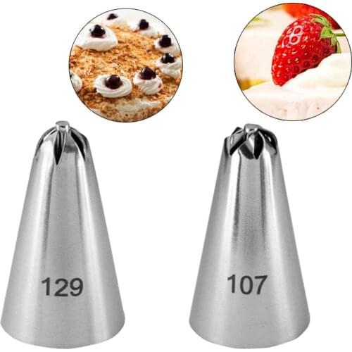 107# 129# Drop Flower Icing Piping Nozzles Set Cake Confection Cookie Cream Tips Cupcake Decorating Tools Baking Accessories