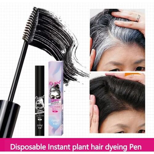 One-Time Hair Dye Hair Dyeing Stick Brown Black Hair Dye Pen Disposable Coverage Brush Hair Cream Hair Wax Sticker TSLM1