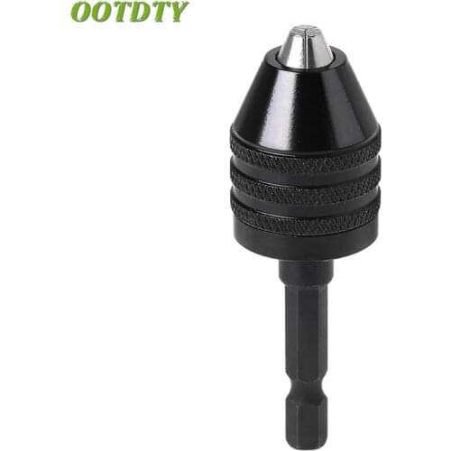 OOTDTY 1/4" Keyless Drill Bit Chuck Adapter Converter Quick Change 0.8-8mm 0.6-6.5mm Hex Shank