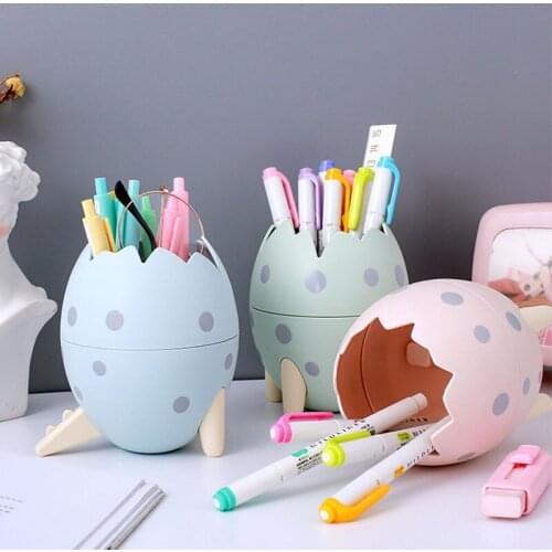Cartoon Dragon Egg Pen Holder Cute Home Decor Desktop Organizer Home Office Storage Containers Household Stationery Organizer