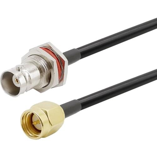 SMA Male to BNC Female RG58 Coaxial Jumper Cable for Handheld Two Way Radio Walkie Talkie Kenwood Wouxun Baofeng BF-F8HP UV-5R