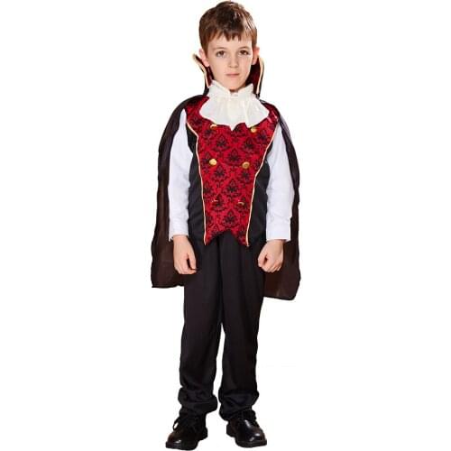 SNAILIFY Scary Vampire Dracula Cosplay Boys Cloak Halloween Costume For Kids 2019 Carnival Party Fancy Dress