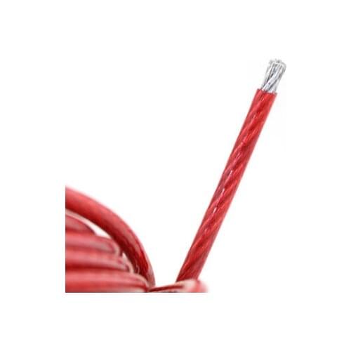PVC coated steel rope 304 steel rope Outer dia2 3 4 mm red color plastic stranded wire twist clothes line hanging drying hooking