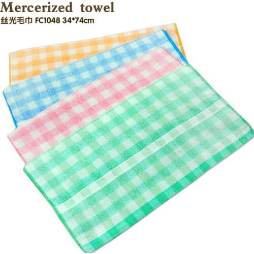 34*74 cm lattice of thin cotton face towel 4 colors of summer dry towels 1 packs of 4 Free Shipping