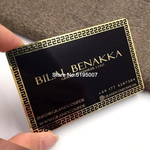High Quality Manufacturer Golden Metal Card For Business