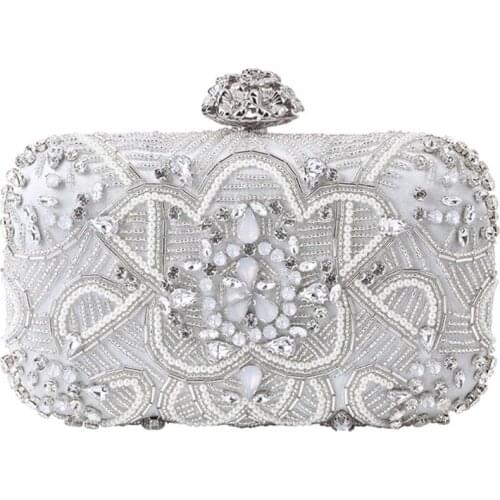 Bag Womens Dinner Evening Handbag Rhinestone Beaded Banquet Purse Crystal Messenger Bag Wedding Party Prom Crossbody Bag
