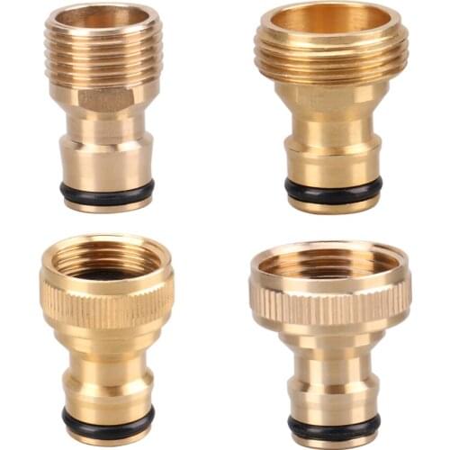1/2" 3/4" Quick Connector Brass nipple Faucet Water Gun Adapter Garden Tap Adapter Male/Female Thread 16mm Quick Connector