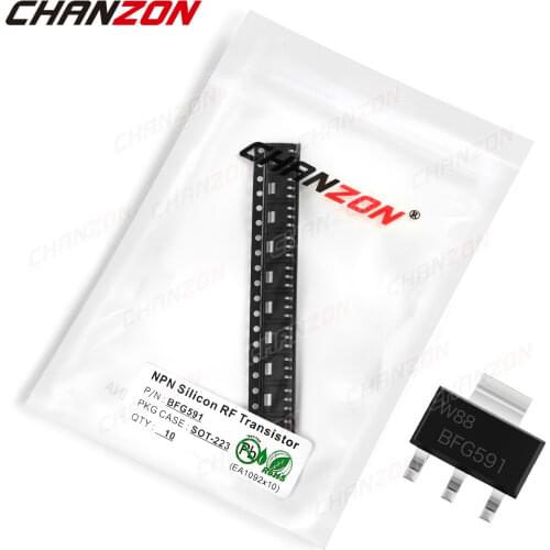 10pcs BFG591 SOT-223 SMD NPN Silicon RF Transistor Bipolar Junction High Frequency BJT Triode Tube Fets Integrated Circuits