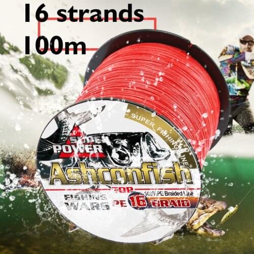 100M/109yards braided fishing line 16 strands hollowcore pe braided wire super sea fishing core line 20 30 40 300 400 500LBS