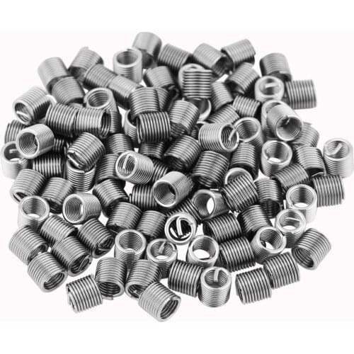 100pcs/Lot Stainless Steel Inserts Wire Screw Sleeve M5x0.8x2D Thread Repair Kit Hardware Fasteners Insert Assortment Kit