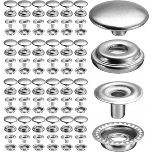 100pcs Stainless Steel Snap Fastener Press Stud Cap Button Marine Boat Canvas Set Marine Hardware Accessories