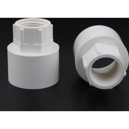 2pcs PVC 32mm to 1/2" Female Thread Straight Connector Water Pipe Joint Aquarium Parts Garden Irrigation Adapter
