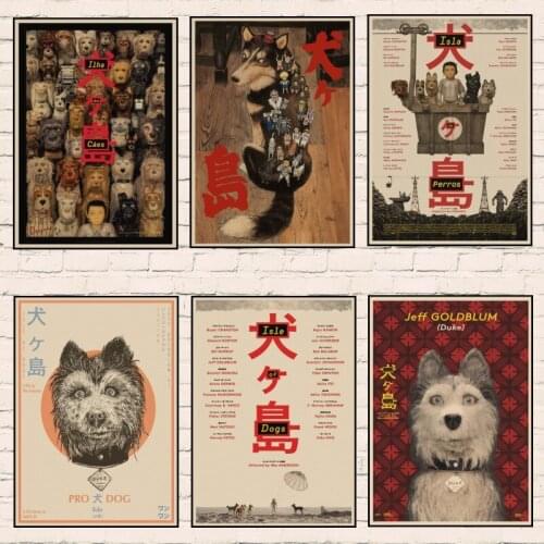2018 Movie Wes Anderson Film Isle of Dogs Weird Retro Poster Kraft Paper for Interior Bar Cafe Kid Room Decorative Painting