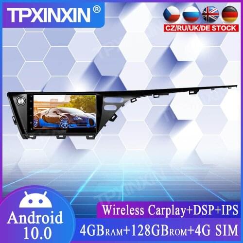 4+128GB DSP Android 10.0 For Toyota Camry Aurion 2018+ Car Multimedia Player GPS Navi Head Unit Radio Audio Stereo Tape Recorder