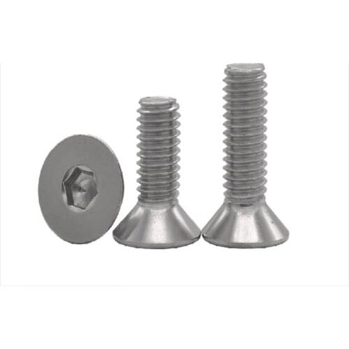 50pcs 304 stainless steel countersunk head flat head hexagonal machine screw M2.5*4 5 6 8 10 12 14 16 20