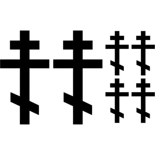 6PCS Orthodox Catholic Church Cross Decal Fairing Stickers Saddlebag Vinyl Sticker For Motorcycle Notebook Car Mobile Phone