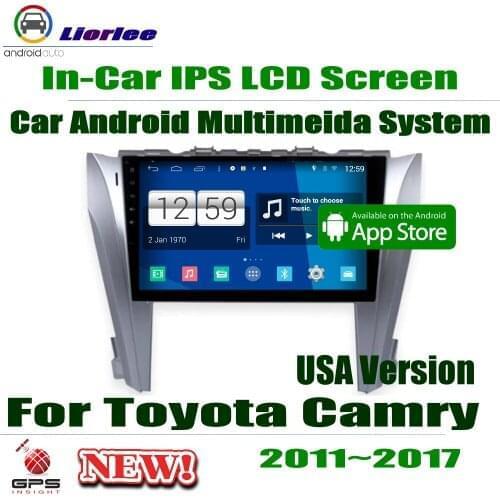 Car Android Player 9" IPS LCD Screen For Toyota Camry Aurion 2011-2017 USA Version Car GPS Navigation AMP BT SD USB AUX WIFI