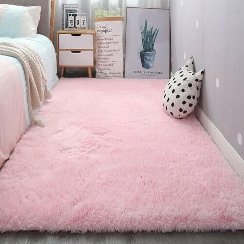 Thicker carpet plush cute pink floor mat full bedroom bedside girl heart coffee table blanket living room large block